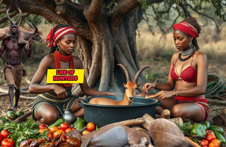 Discover Hadzabe Tribe Monster Antelope Hunt and Wilderness Primitive Cooking