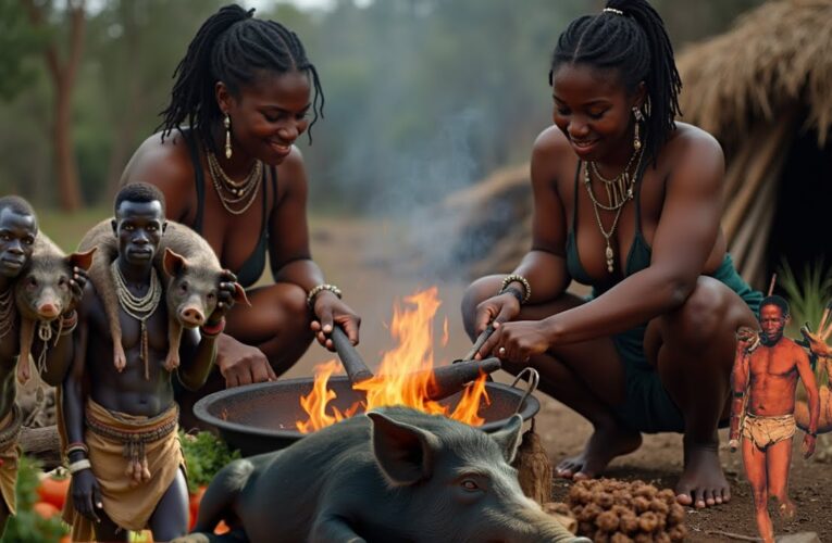 Discover Hadzabe Tribe Wild Boar Cooking | Hunters Lifestyle