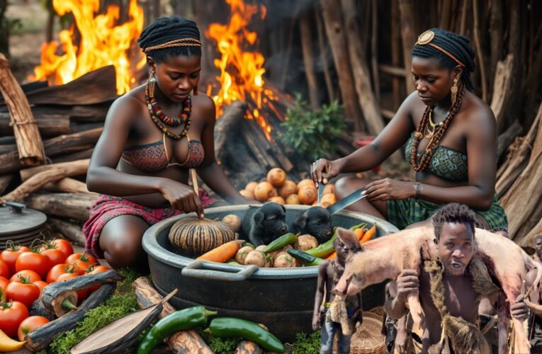 Discover Hadzabe Monster Pig Hunt and Cooking | hunters life