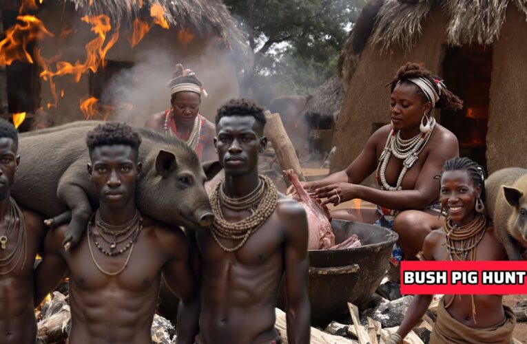 Discover Hadzabe Tribe Monster Wild PIG Hunt and Cooking | wild Kitchen