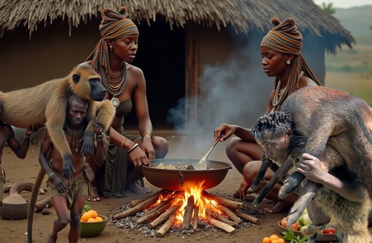 UNBELIEVABLE: Baboon Monkey Hunt and Cooking | life of hunters