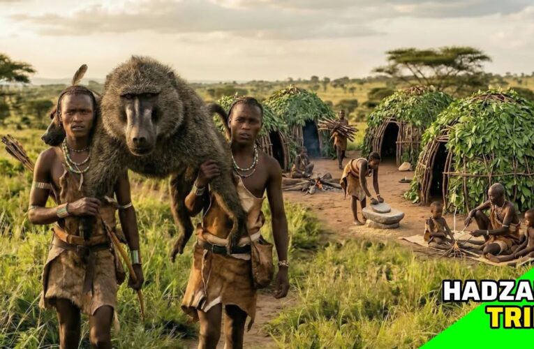 Primitive Hunting: Hadzabe Tribe Hunts Baboon with Bows and Arrows