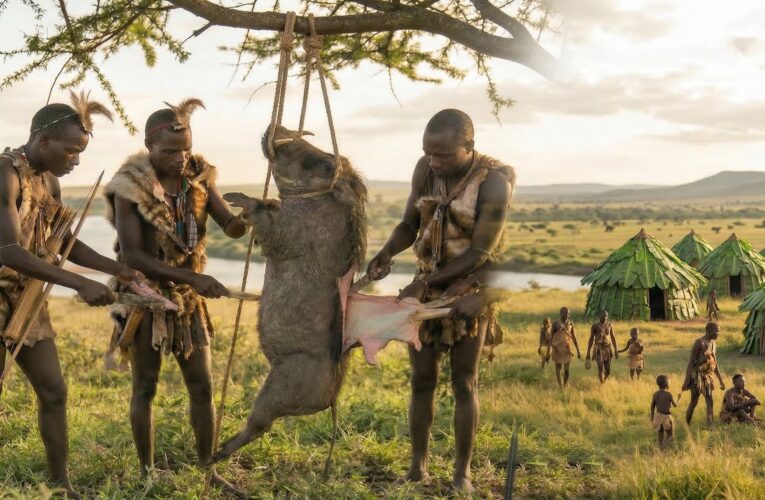 Hadzabe Hunters vs Wild Bush Pig – Brutal Survival in the Wild!