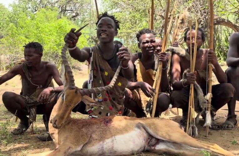 FEARLESS Hadzabe Tribesmen Hunt WILD Antelope!