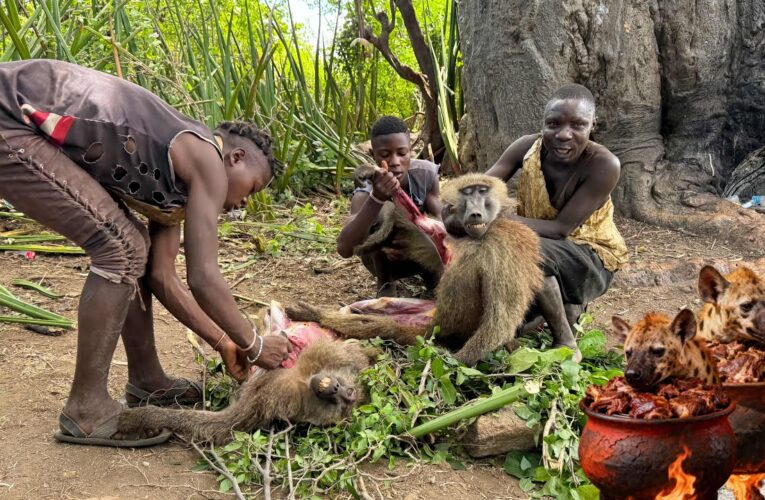 Inside the Hadzabe Tribe Lifestyle | Raw Hunting Experience – Monkey Eating Tribe