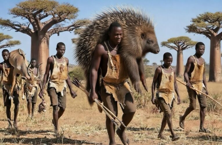 DANGEROUS Porcupine Hunt Encounter with the Hadzabe Tribe | Primitive Hunting