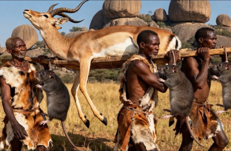 Unbelievable Hunt! Hadzabe Tribe Take Down a Massive Antelope | life of hunters