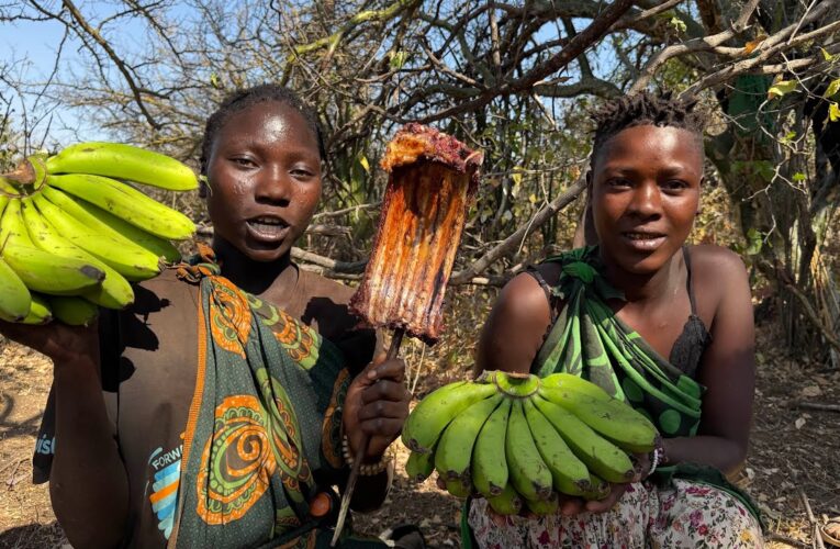 Cooking the Best Traditional Banana Soup with the Hadzabe Tribe | Authentic African Village Cooking