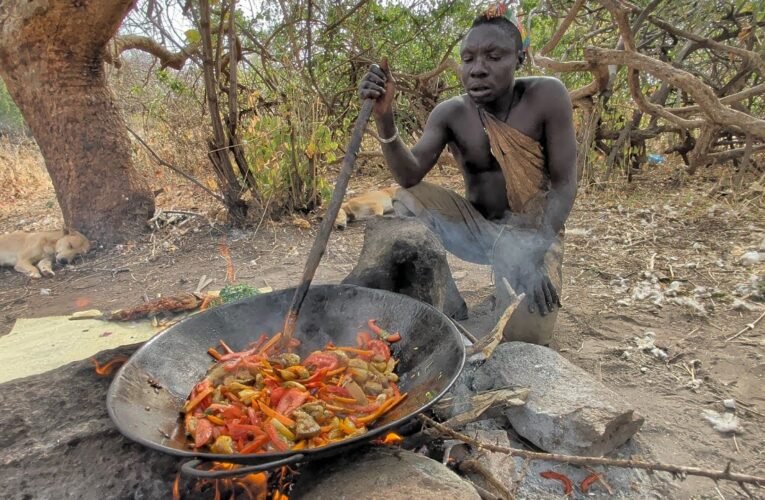 Hadzabe hunting life  and cooking with CHABA
