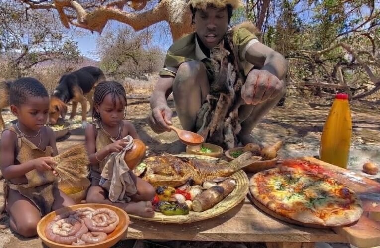 How Africa's Last Hunter-Gatherers Roast Small Intestine (Ancestral Recipe)